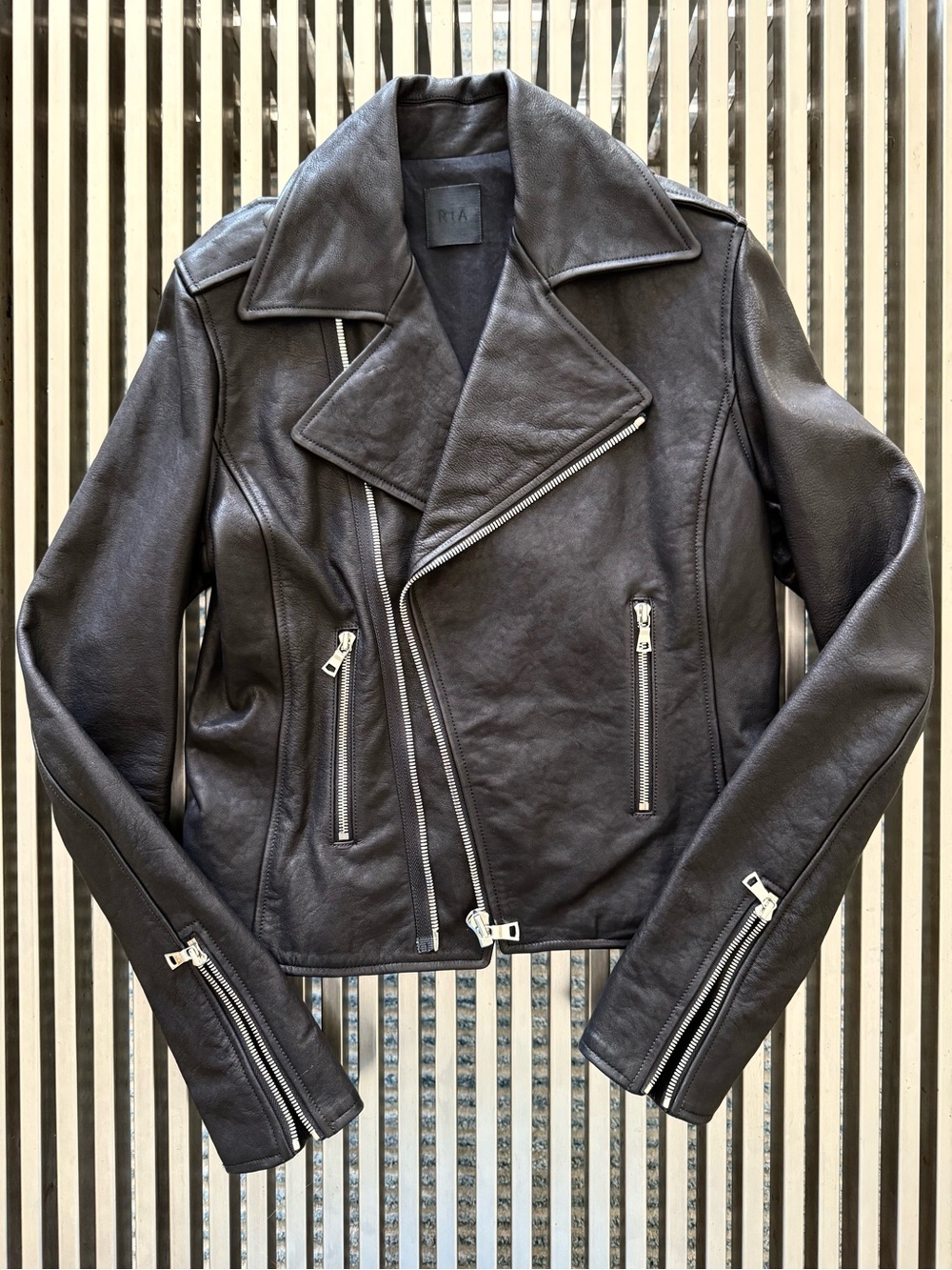 RtA 100% Cow Leather Black Moto Jacket with Silver Hardware EUC in XS